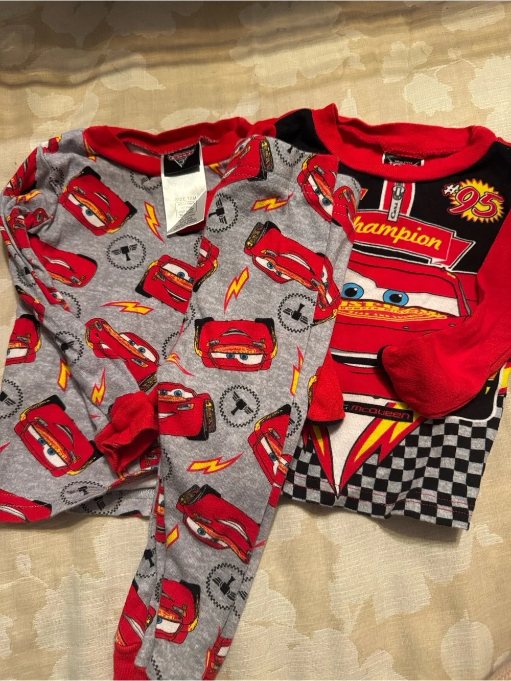Loungefly Red and Gray Lightning McQueen Kids One-Piece Footie Pajama